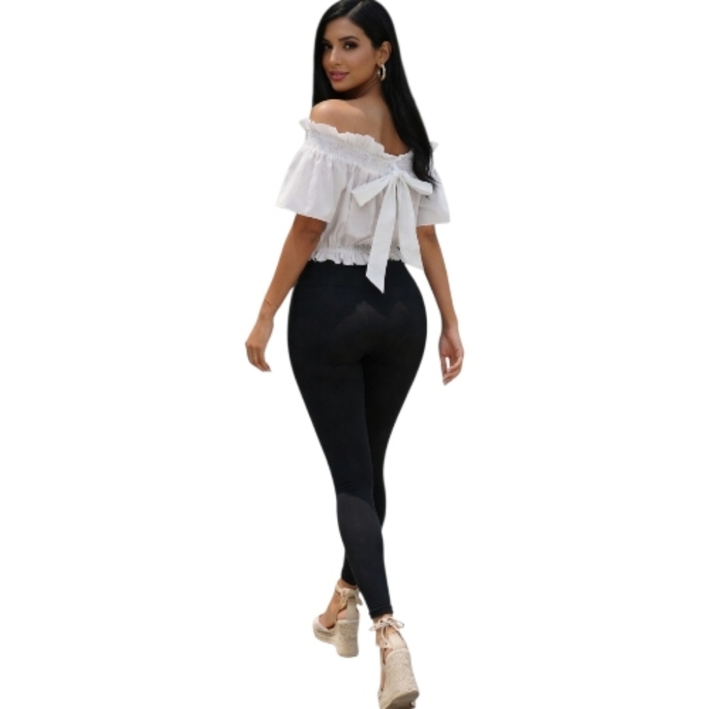 Zara Basic White Ruffled Top. Size M. - Picture 3 of 9